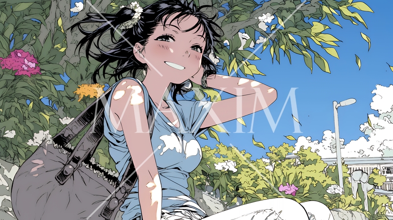 笑顔一杯の若い女性