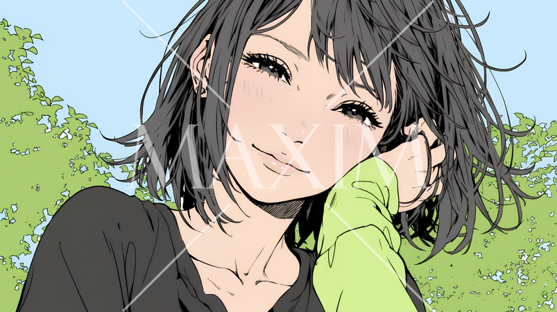 苦笑いをしている女性（気まずさ、困惑、自嘲、内なる葛藤を抱えて）