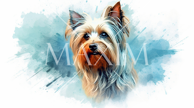 ヨークシャーテリアの水彩画