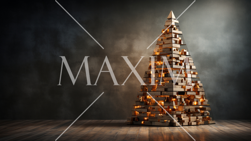 クリスマスツリー：ミニマルアート（Minimalism）的表現の背景画像