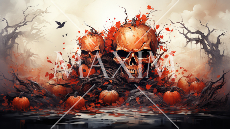 血塗られたハロウィン（Bloody_Halloween）：水彩画