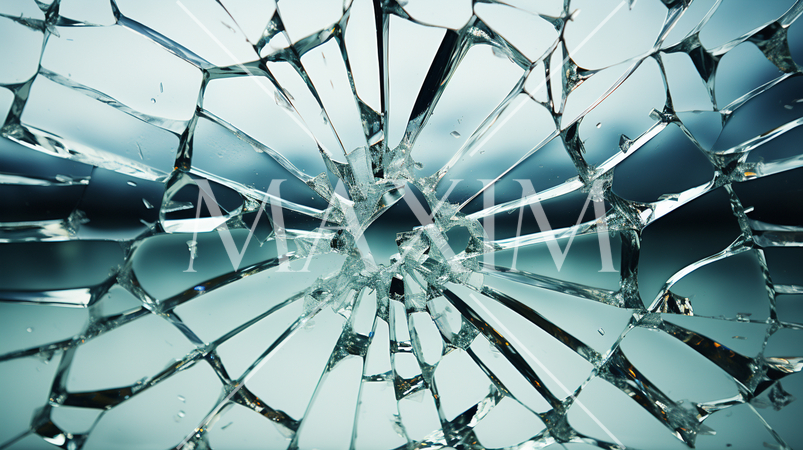 ガラスにできた弾痕：精緻CG