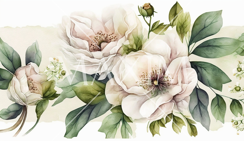 クリスマスローズの花の水彩画