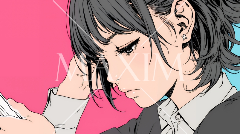 スマートフォンをいじくっている若いビジネスウーマン