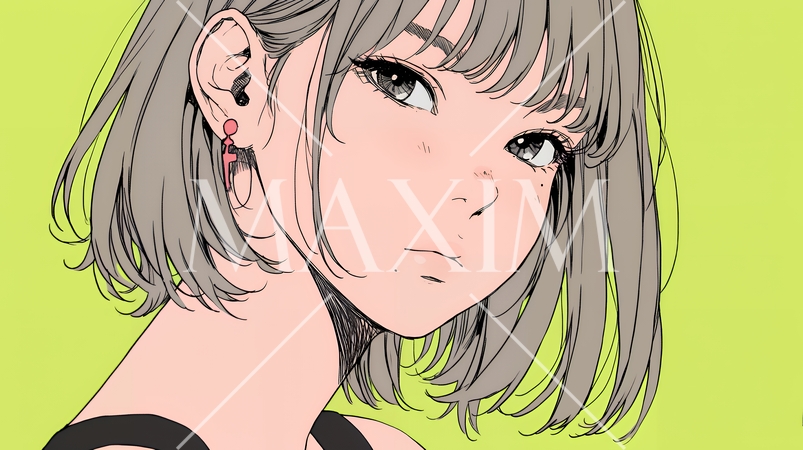 嫉妬の表情を浮かべる若い女性