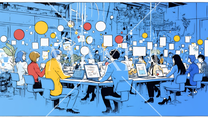 DX・AI・クラウドで進むデジタルトランスフォーメーション｜データネットワークのビジネスコンセプト