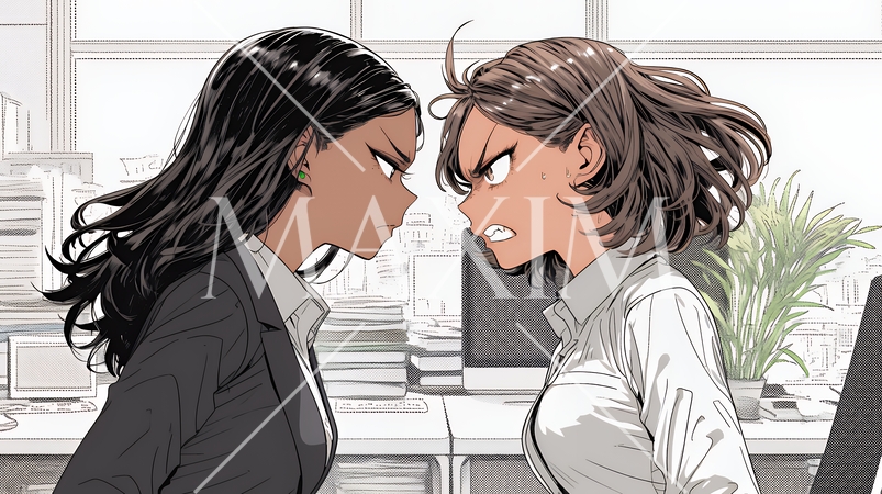 オフィスで言い争いをしているビジネスパーソン