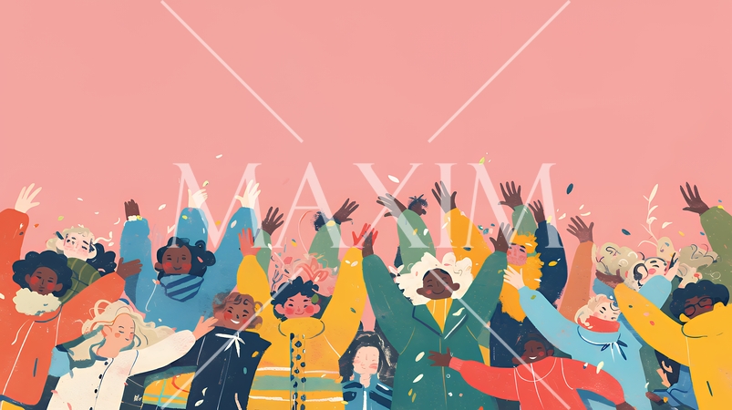 ダイバーシティ＆インクルージョン（多様性と包摂性）（シンプルな色使い）（POPな表現）