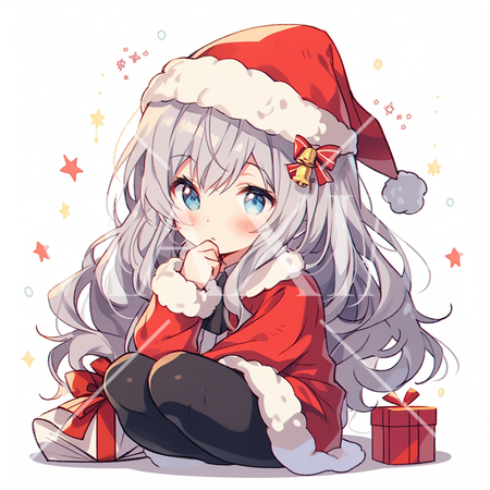 サンタクロースのコスプレをしている女の子