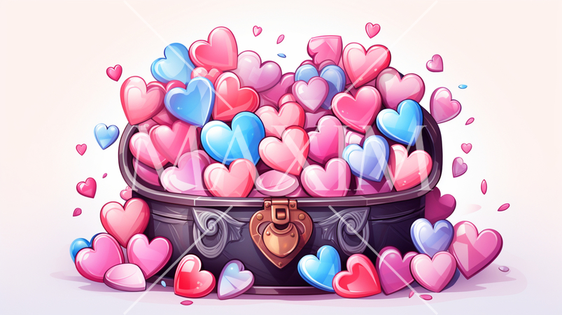 ハートがいっぱいのギフトボックス