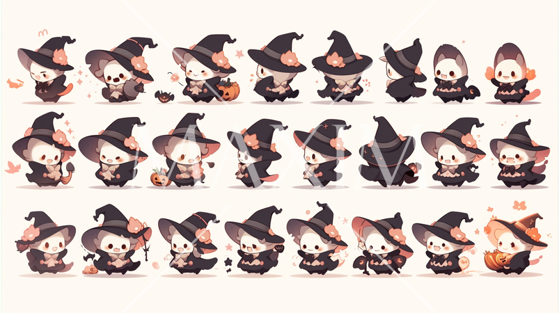 かわいらしいお化けのハロウィンアートのプリファレンスシート