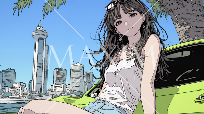 キャミソール姿の若い女性  /  Young Woman in a Camisole Top