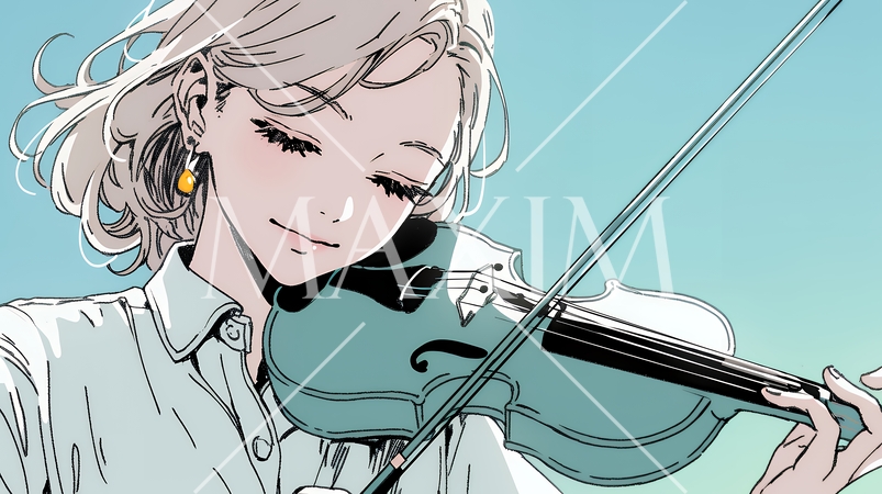 バイオリンを弾いている女性