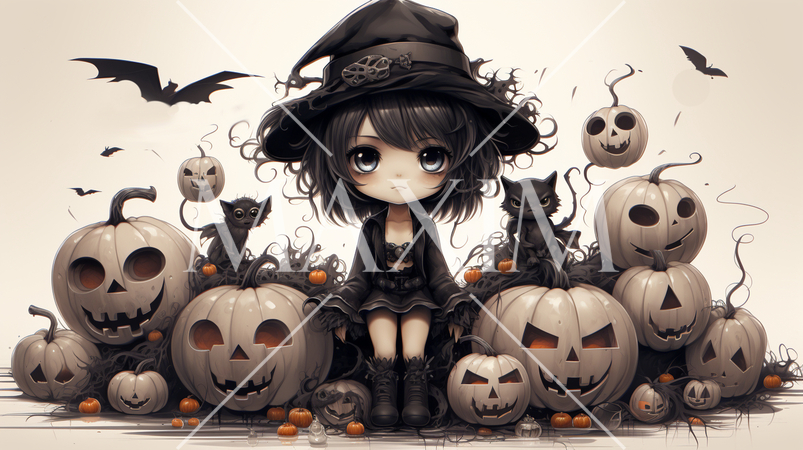 少し怖くてかわいらしいハロウィン用のイラスト