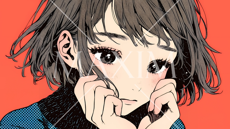 罪悪感に苛まれ、深く反省する若い女性