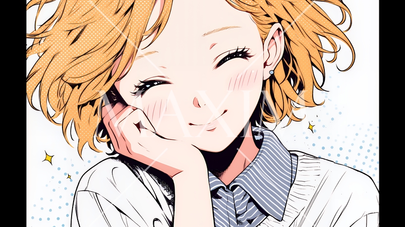 「うふふ」と微笑んでいる若い女性