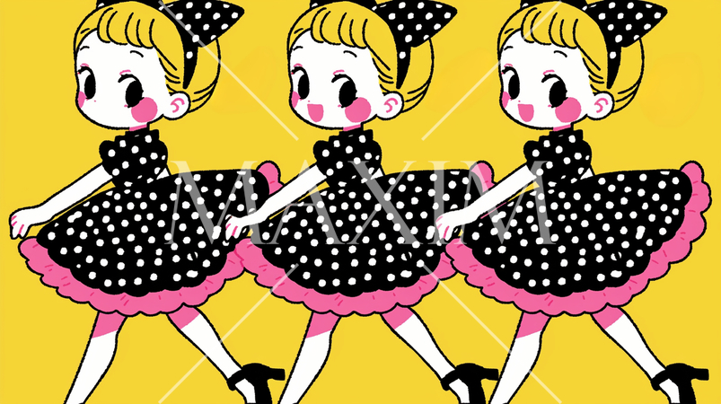 ラインダンスをしている小さな女の子