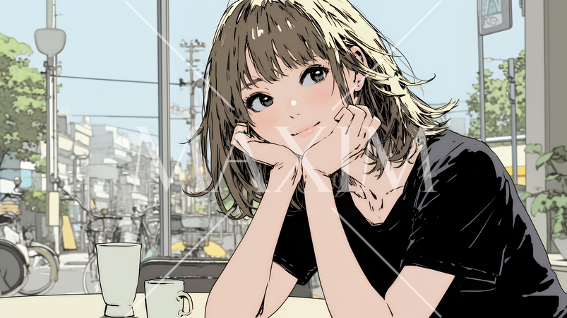 会議で発表している男性に魅了され、新しい恋の予感を抱いた若い女性