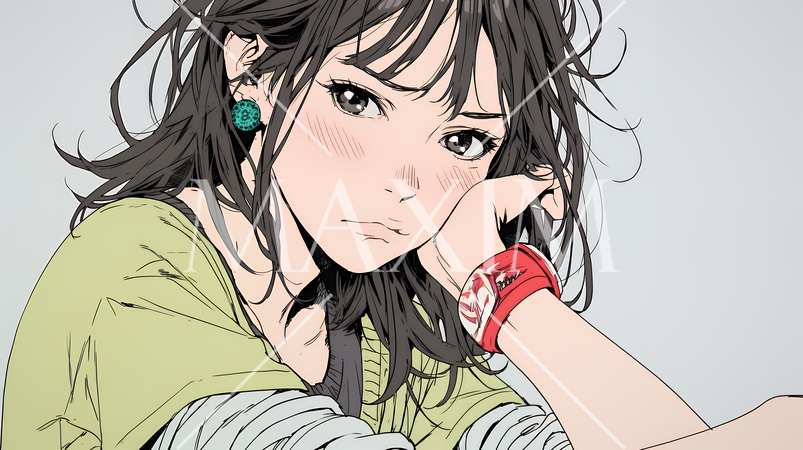 「ふん！」という表情でそっぽを向いている若い女性