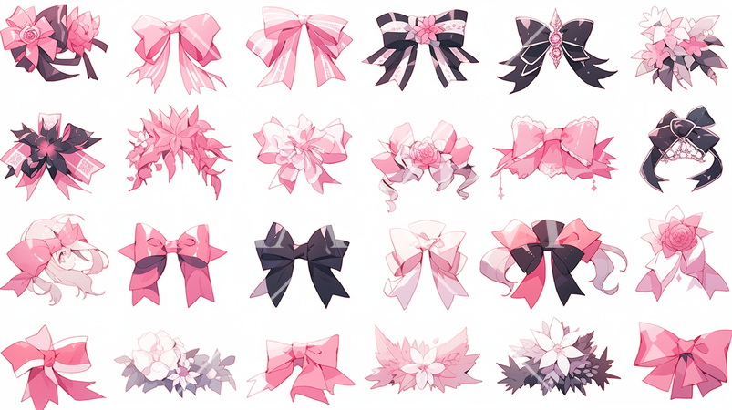 ピンクリボン：乳がん撲滅運動のための色々なデザイン