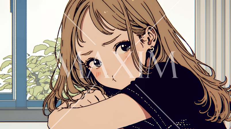 「ふん！」という表情でそっぽを向いている若い女性