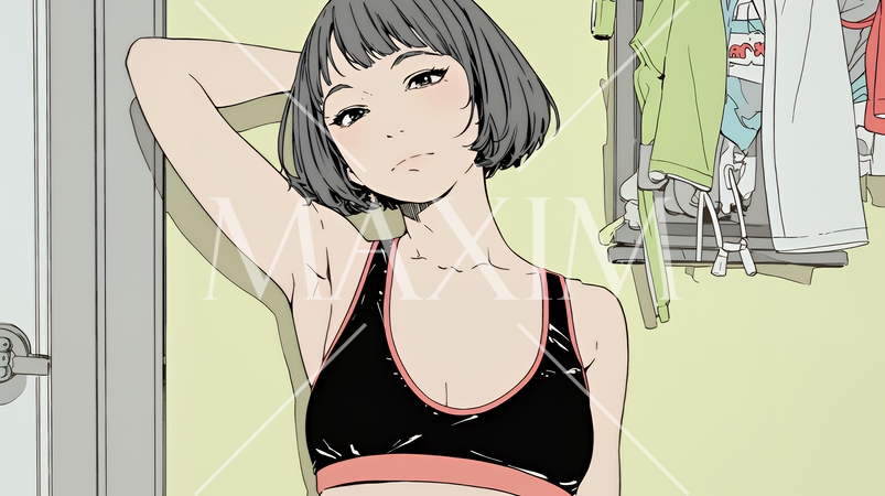 タンクトップを着た健康的な若い女性