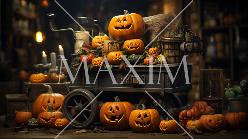 ハッピー・ハロウィンの絵：ちょっと怖いムードの精緻CG