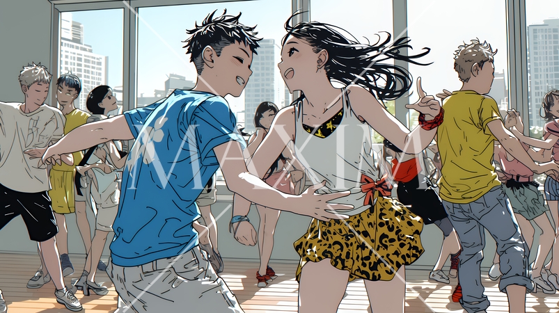 ダンスの練習をしている若者たち