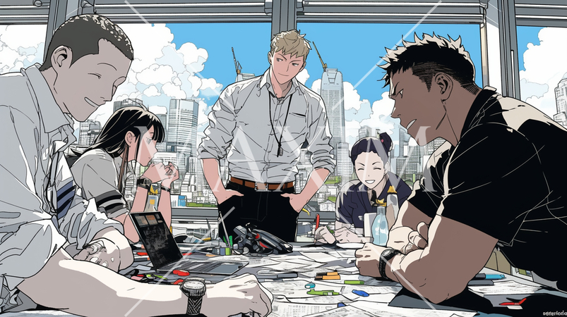 会社で行われているチームミーティング