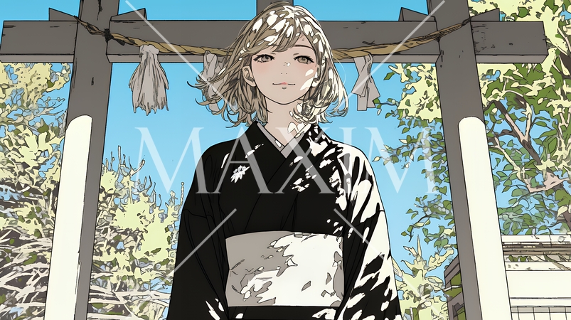 葬儀で黒紋付を着た女性