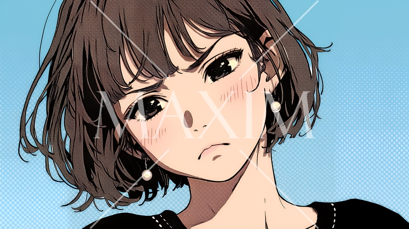 嫌悪の表情を浮かべている若い女性