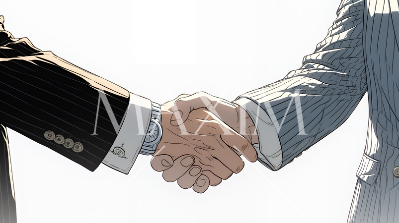 握手をしているビジネスパーソンたち