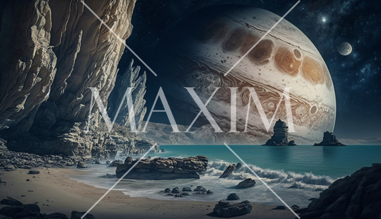 エウロパから見た木星出の想像絵