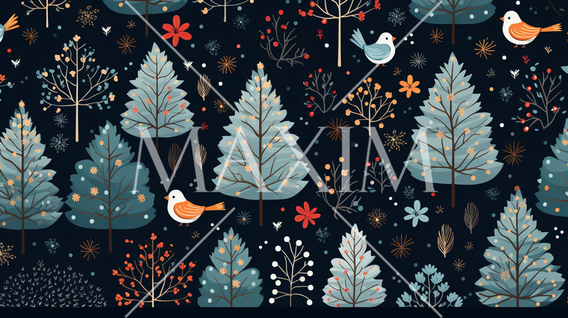 クリスマス関連の連続絵柄の背景図案