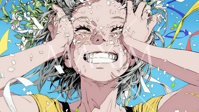 嬉しくて目を開けることができません