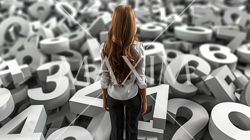 売上計画などの数値計画に悩んでい女性