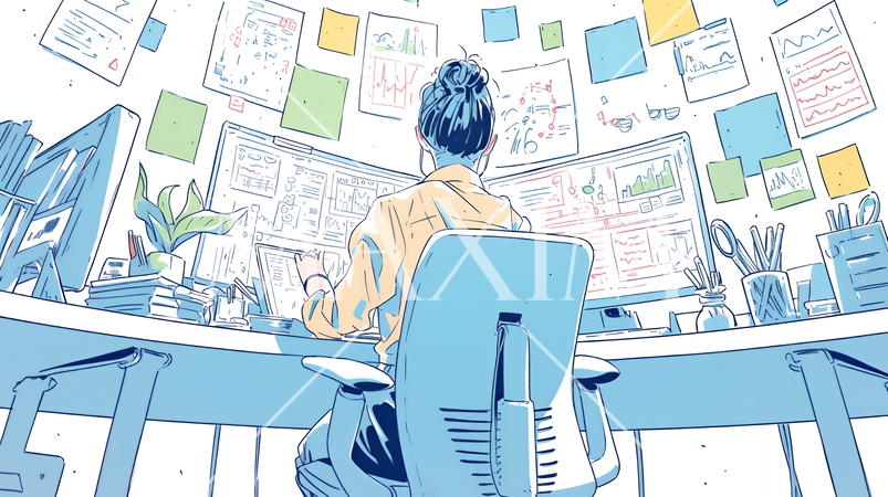 マーケティングデータなどの計量分析を行っているビジネスパーソン