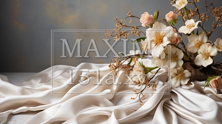 結婚式をイメージした白基調の背景画像（イラストID:9464760-20141）