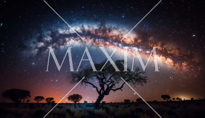 平原の空に横たわる天の川