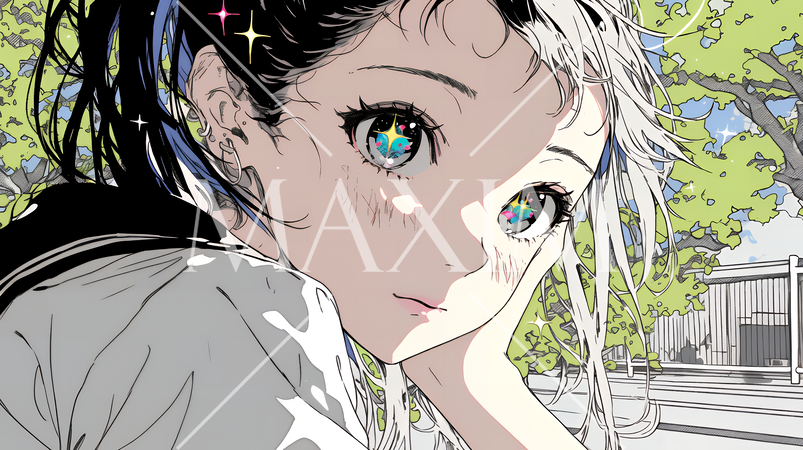 輝く瞳で見つめる好奇心旺盛な若い女性