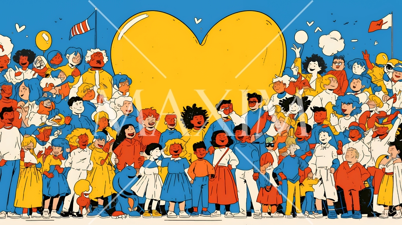 ダイバーシティ＆インクルージョンのビジネスコンセプト｜多様性と平等を表す企業PRイラスト