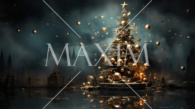 クリスマスツリー：シュールレアリズム的表現の背景画像