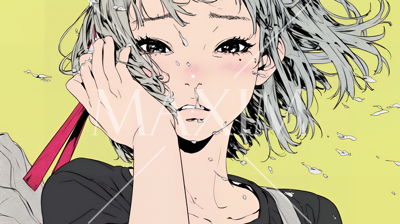 くしゃみをした若い女性