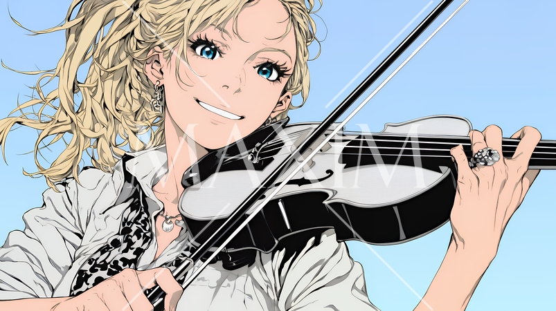 バイオリンを弾いている女性