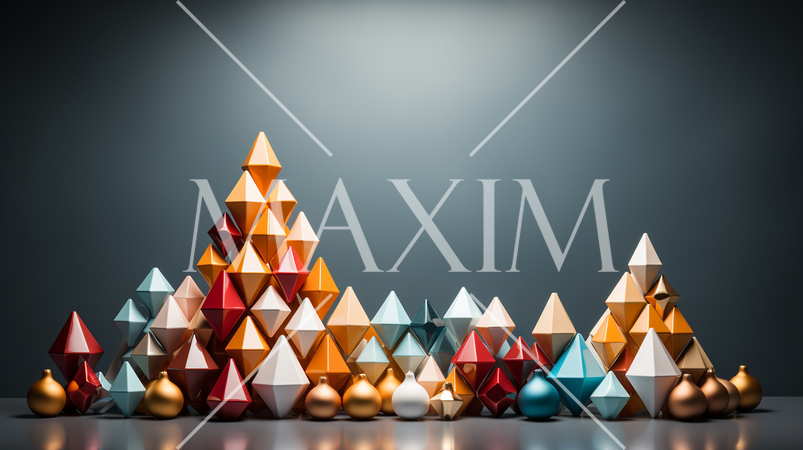 クリスマスツリー：ミニマルアート（Minimalism）的表現の背景画像