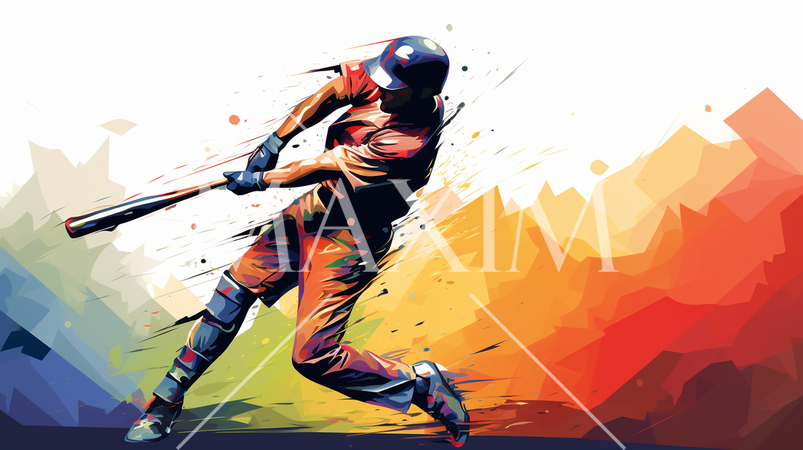 野球のバッティングをしている男性