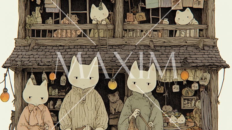 猫屋敷：猫が人間のような社会生活を営んでいる