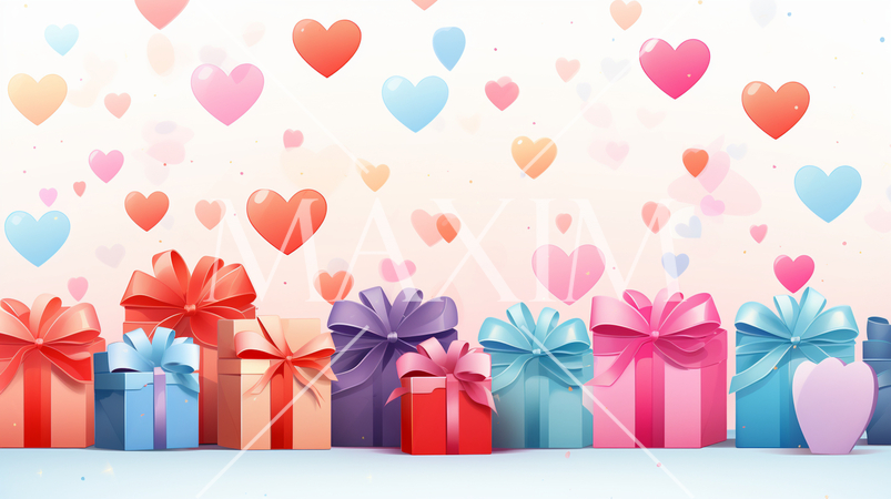 ハートがいっぱいのギフトボックス