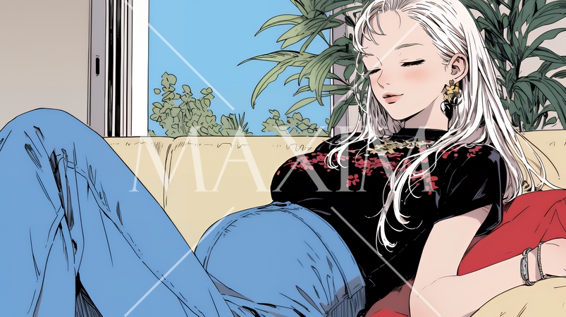 妊娠している若い女性