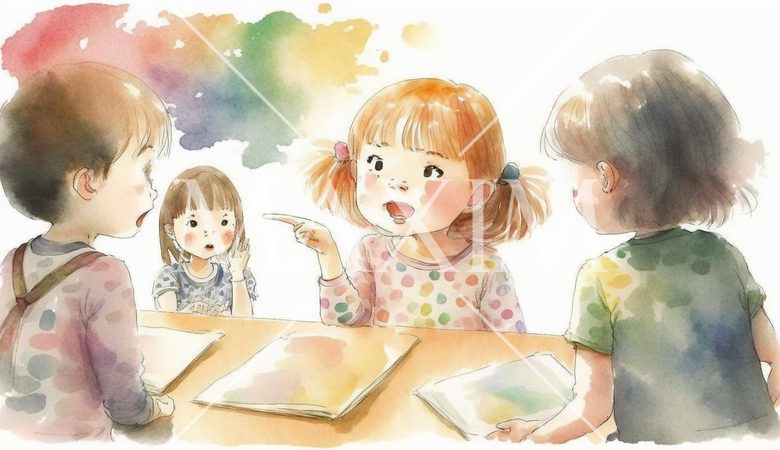 子供達のちょっとした諍い：口達者なおませな女の子